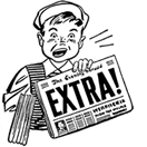 Image showing Newspaper boy yelling extra extra read all about it