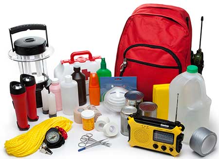 Emergency supply kits include water, food and medical supplies. Preparing kits ahead of time is beneficial in case of a hurricane or other disaster. (Photo by iStock)