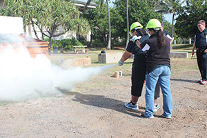 MyPI HI instructors practice fire supression